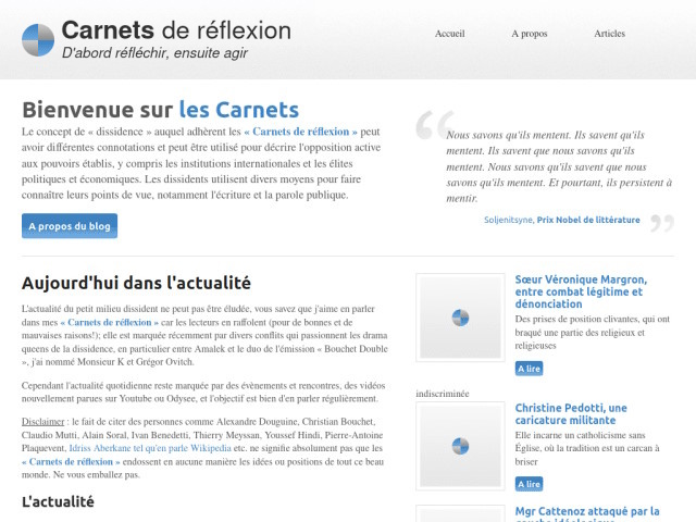 Charte des « Carnets de réflexion »